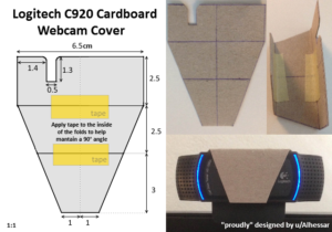 Cardboard Webcam cover